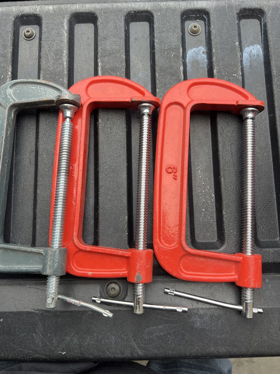 Heavy-Duty C-Clamps - Set of 18 (2x 6-inch Red, 1x Gray) - Versatile Woodworking & Metalworking Tools