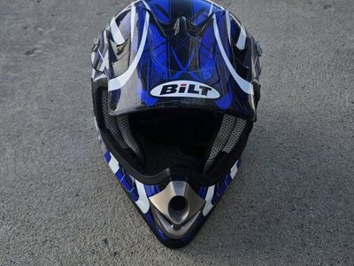 Bilt Clutch Blue/Black Full Face Youth MX/Dirt Bike Helmet - Size Medium