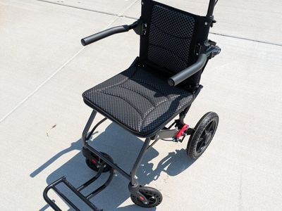 Folding Lightweight Transport Wheelchair with Padded Seat and Storage Bag