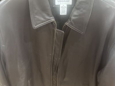 Joseph & Feiss International Men's XL Leather Jacket - Dark Brown with Inner Pockets