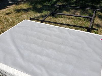 Queen Bed Box Spring and Metal Frame