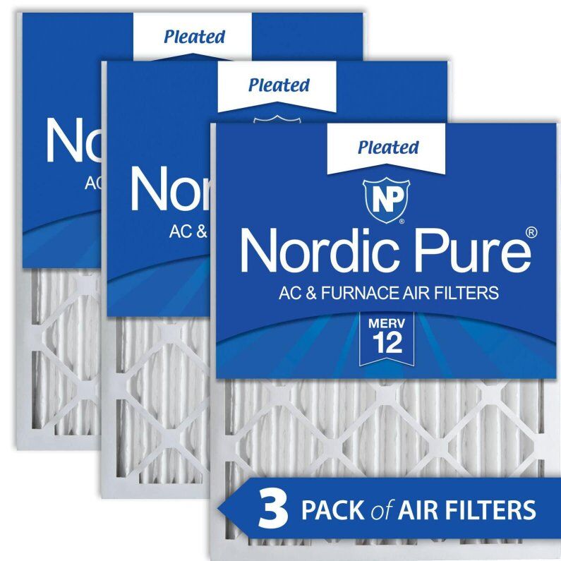 Nordic Pure MERV 12 Furnace Filters 20x25x2 (3pk)