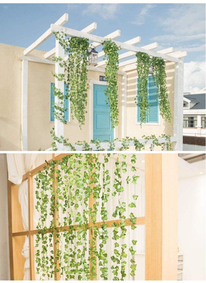 Artificial Ivy Garland Green Fake Hanging Plants for Home Decor (40ish individual vines, tangled)