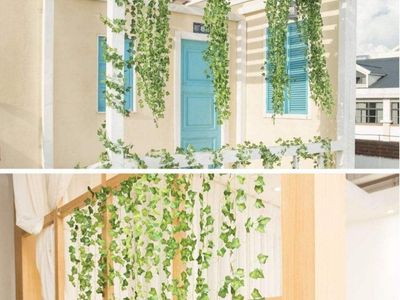 Artificial Ivy Garland Green Fake Hanging Plants for Home Decor (40ish individual vines, tangled)