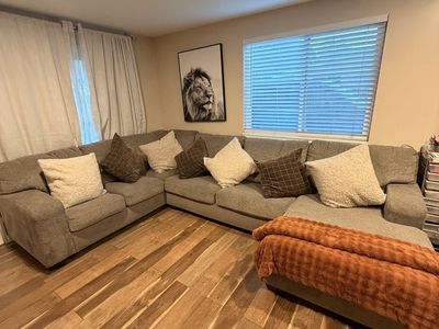 Comfortable Gray/ brown Sectional Sofa