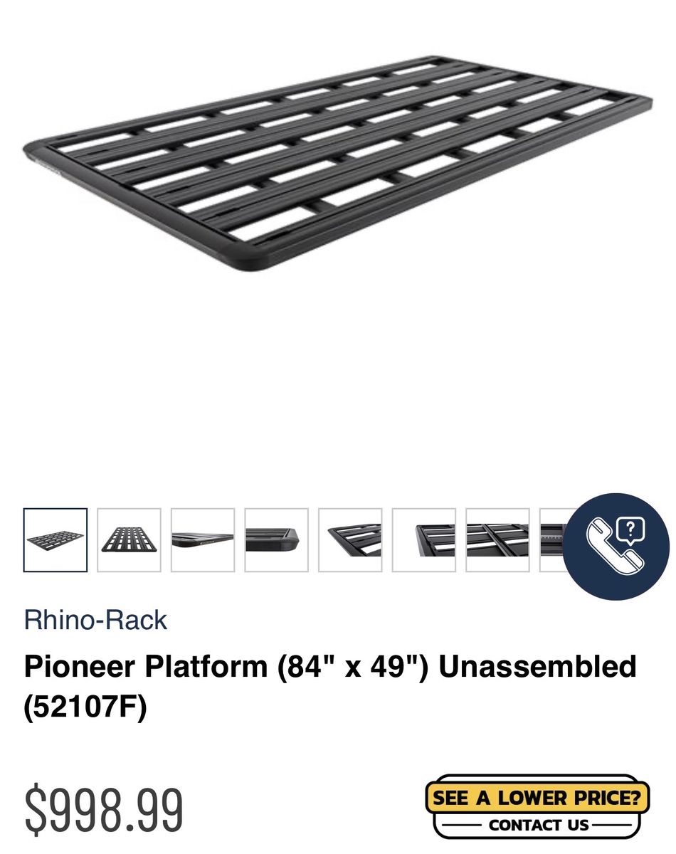 Rhino Rack Pioneer Rooft Rack Platform 84 X 49