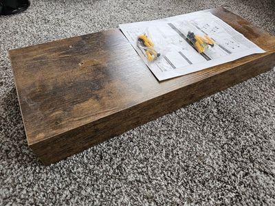 Manufactured wood wall shelves