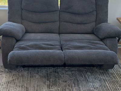 Gray sofa and loveseat