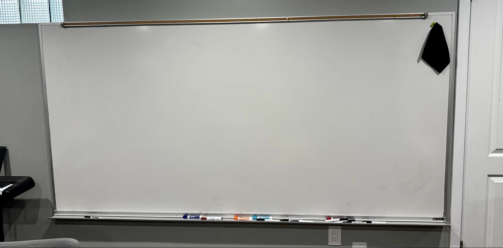 Large 8ft x 4ft Wall-Mounted Dry Erase Whiteboard with Marker Tray