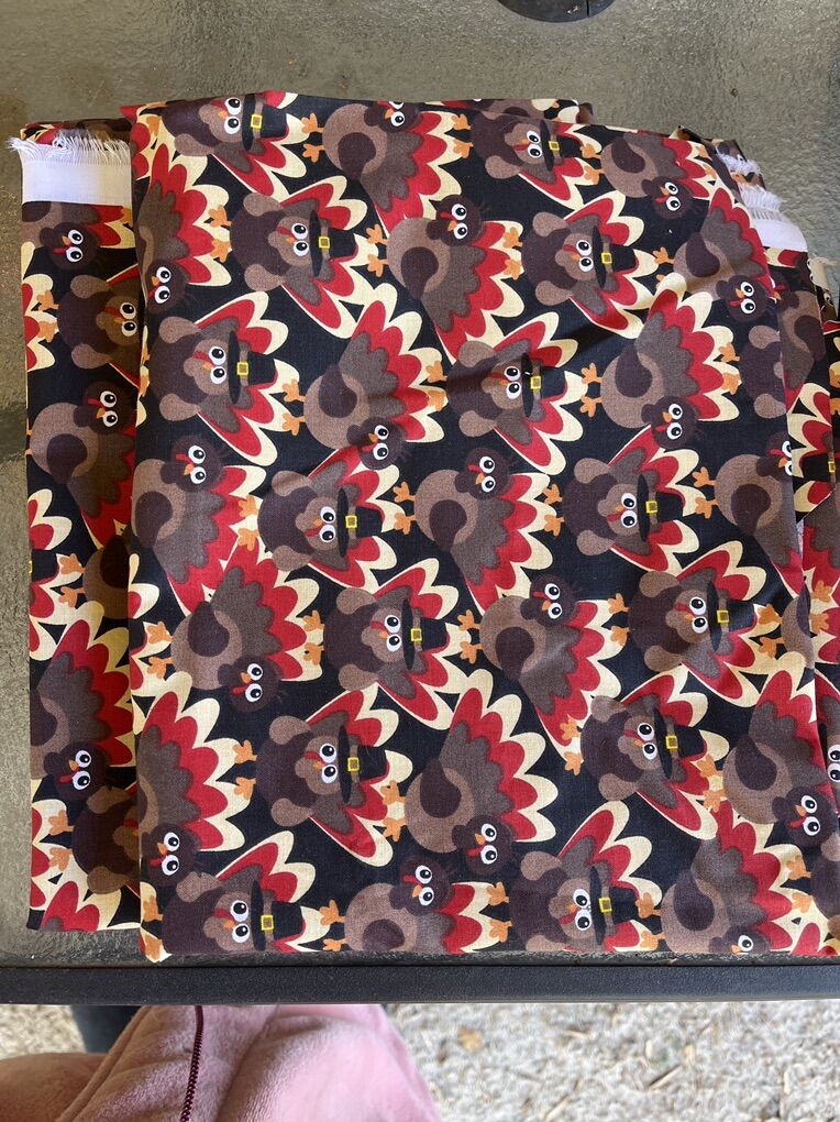 3 yd Thanksgiving Turkey Cotton Fabric Bandanna