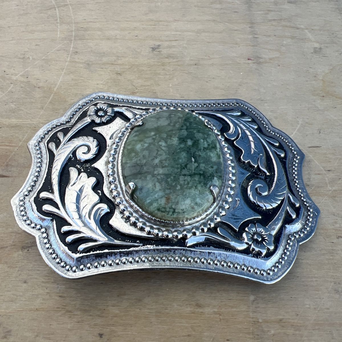 Western Faux Stone Belt Buckle Southwestern Aztec