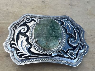Western Faux Stone Belt Buckle Southwestern Aztec