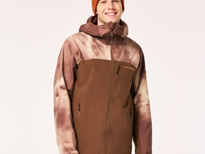 Oakley Tan Tc Skull Reduct Men's Shell Jacket - Carafe/Brown Clouds Print