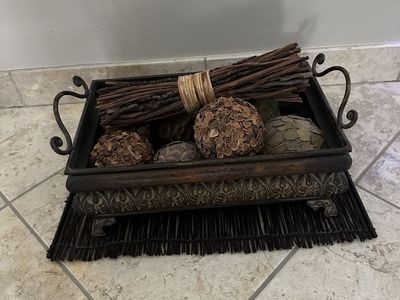 Decorative Tray with Botanical Potpourri - Earth Tones Home Decor Accent Piece