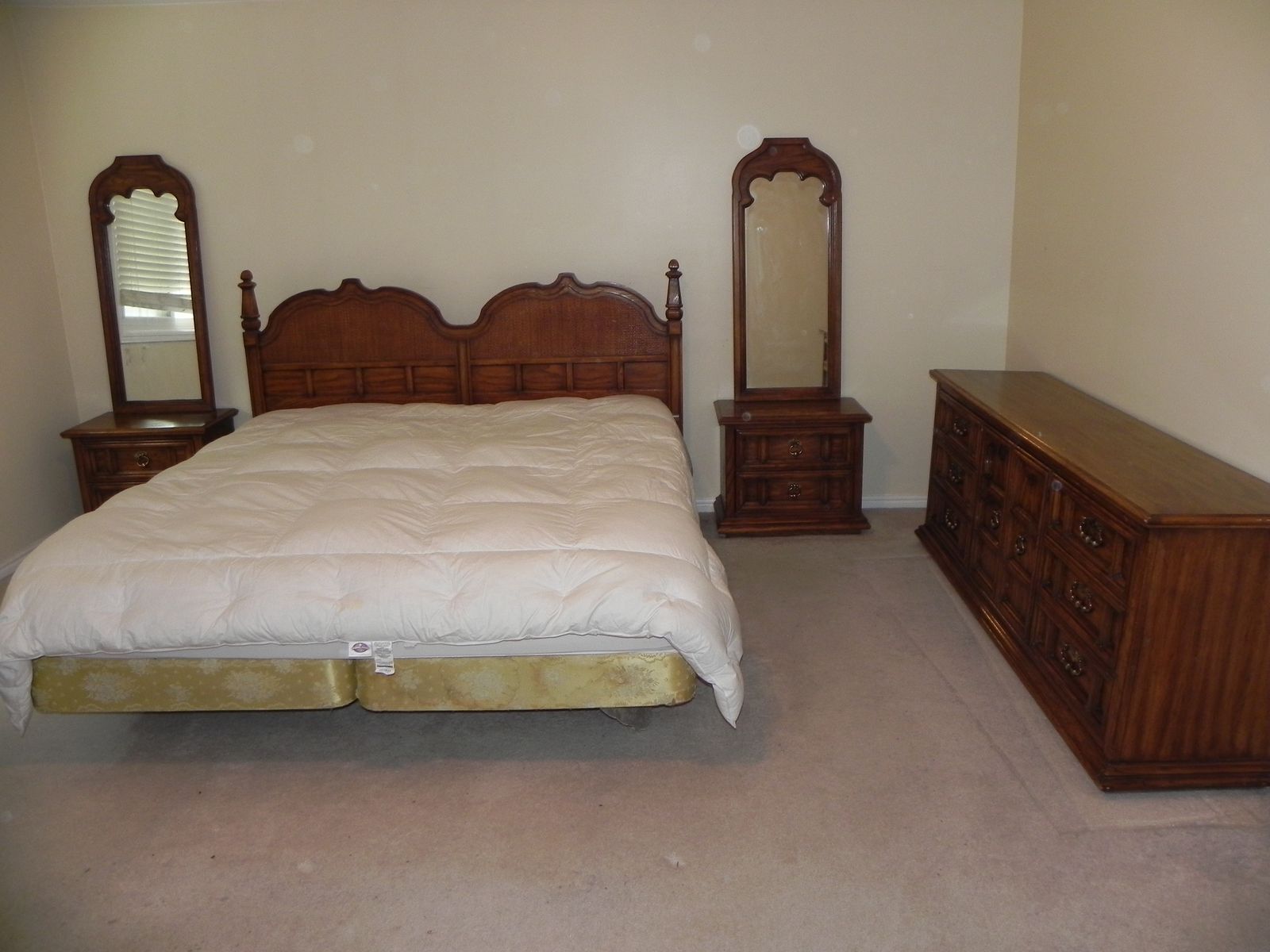 Vintage late 60's early 70's 6 piece King size bed room set