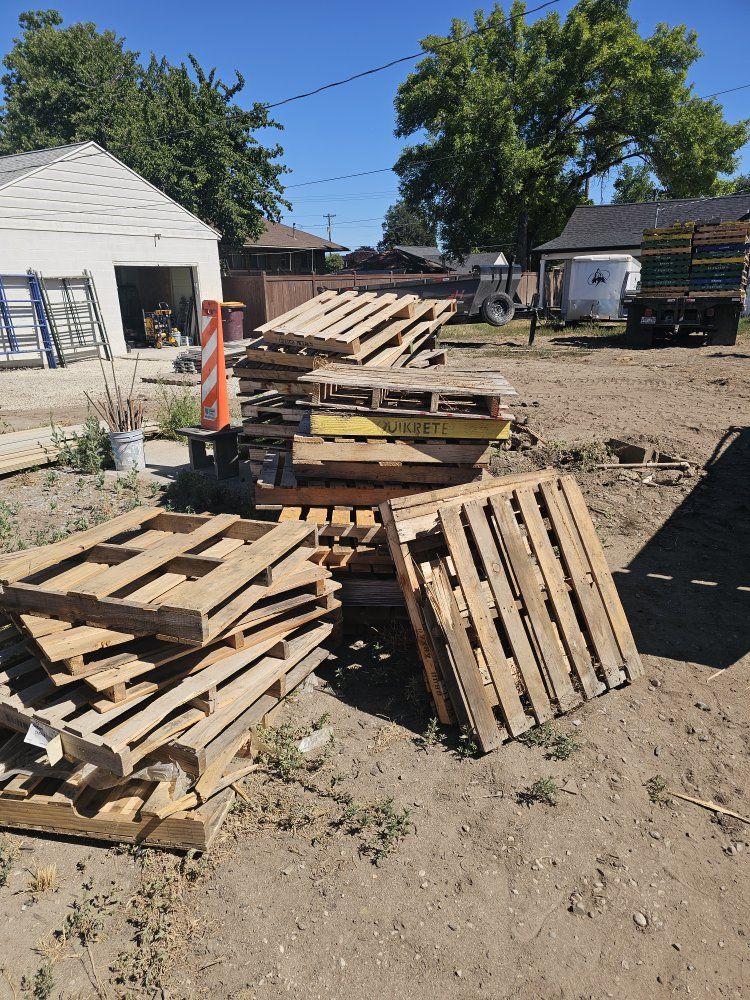 free pallets free free free Used Wooden Pallets - Mixed Sizes & Conditions for DIY Projects, Shipping, & Storage