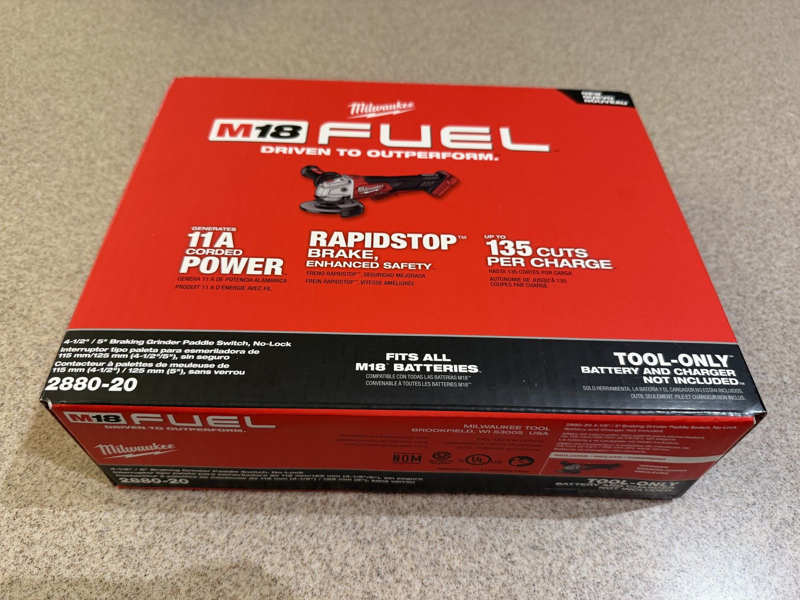 Brand new Milwaukee M18 Fuel Grinder, tool only