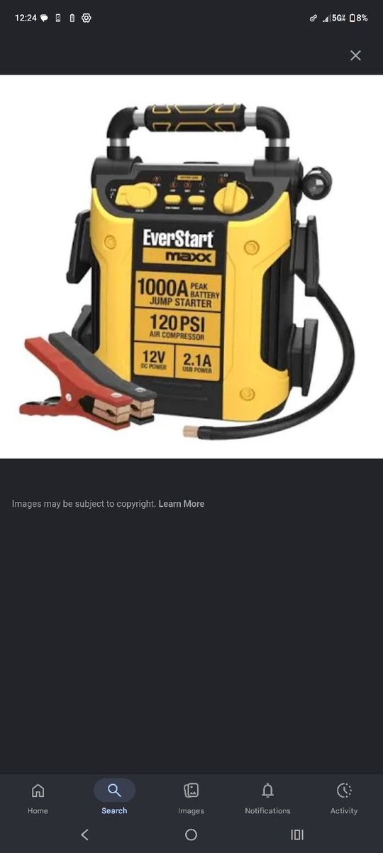 Everstart Maxx 1000 peak jump starter with compressor