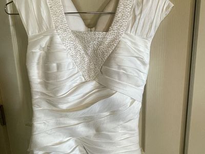 Pearled And Pleated Wedding Dress