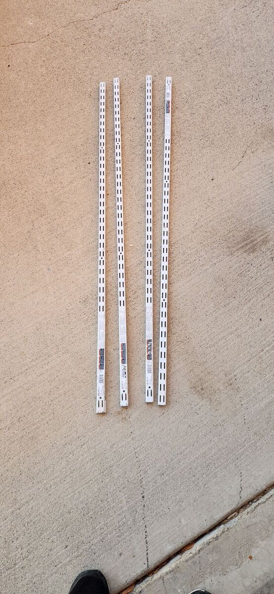 (4) ClosetMaid 48" in. Steel Wall Shelf Track in White