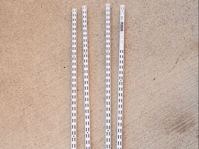 (4) ClosetMaid 48" in. Steel Wall Shelf Track in White