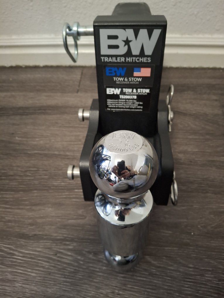 B&W Tow & Stow Adjustable Hitch | 2.5” Receiver | 2" & 2-5/16" Dual Ball