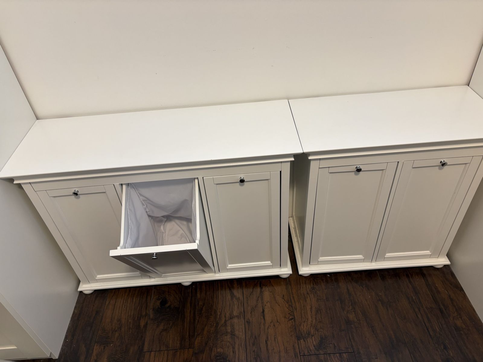 Nice white laundry bins