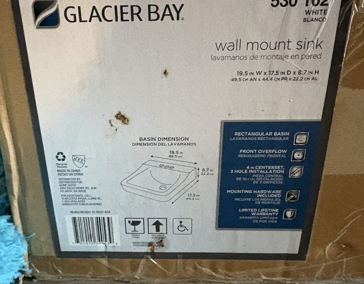 New Glacier Bay wall mounted sink