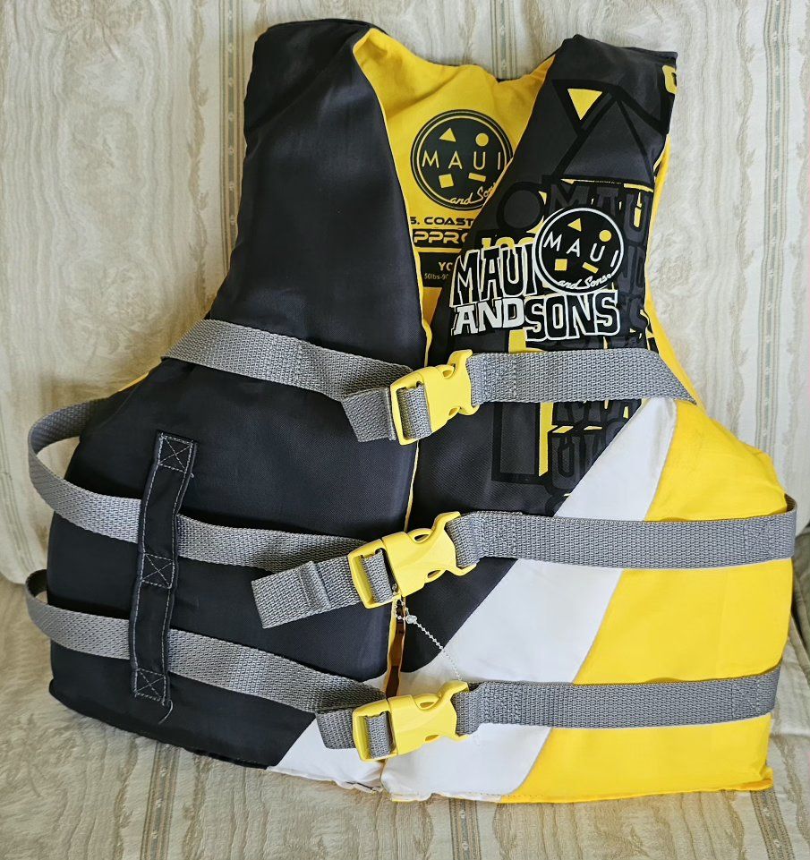 Maui and Sons Youth US Coast Guard Approved Life Vest PFD Type III Size Youth 50-90lbs