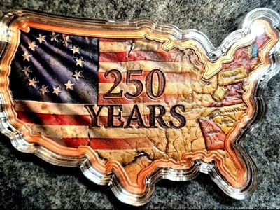 2026 10oz .999 Colorized Copper USA Shaped 250 Year Flag "We the People" NEW