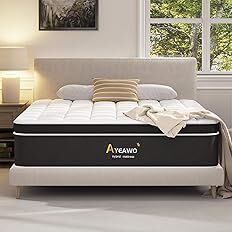 ayeo Firm California King Mattress  12 Inch Hybrid Mattress Gel Memory Foam Pocket Spring, Motion Isolation