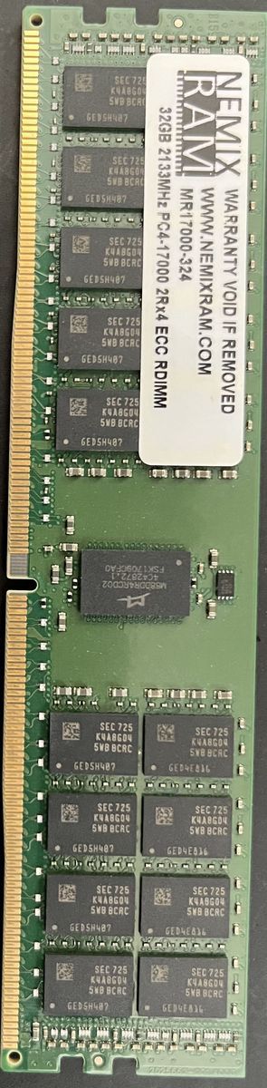 128GB (4x32GB) DDR4 2133MHz PC4-17000 ECC Registered RDIMM Server RAM 2Rx4