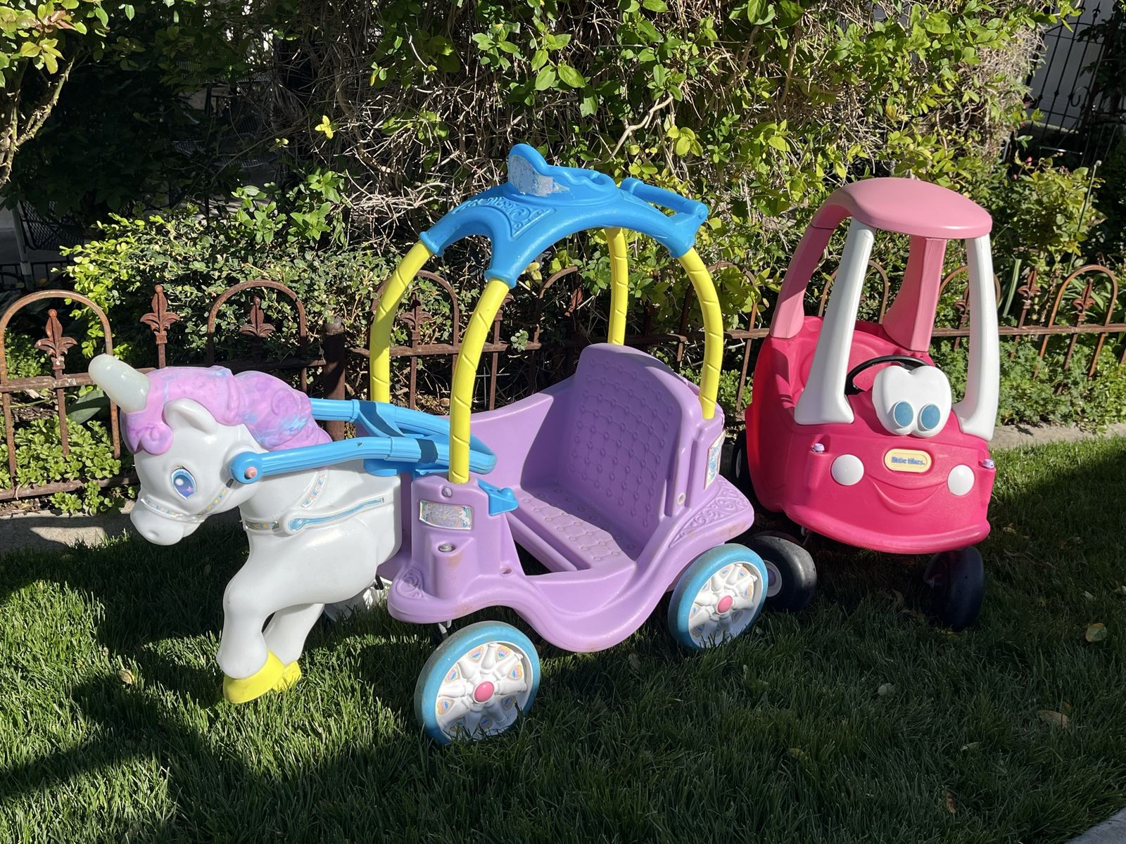 Toddler cozy coupe cars pink one $40 carriage W/O