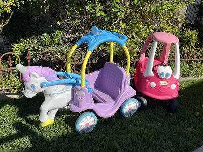 Toddler cozy coupe cars pink one $40 carriage W/O