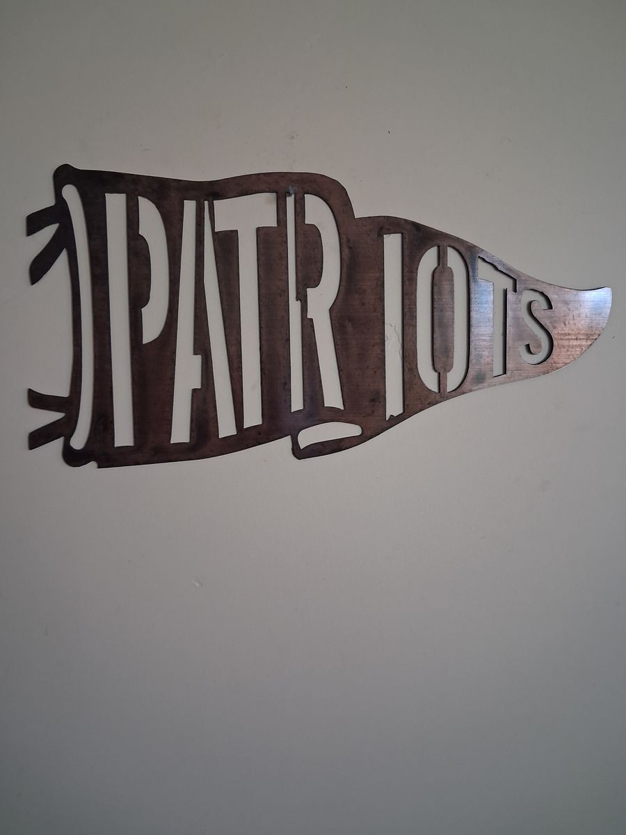 Patriots Football Metal Sign