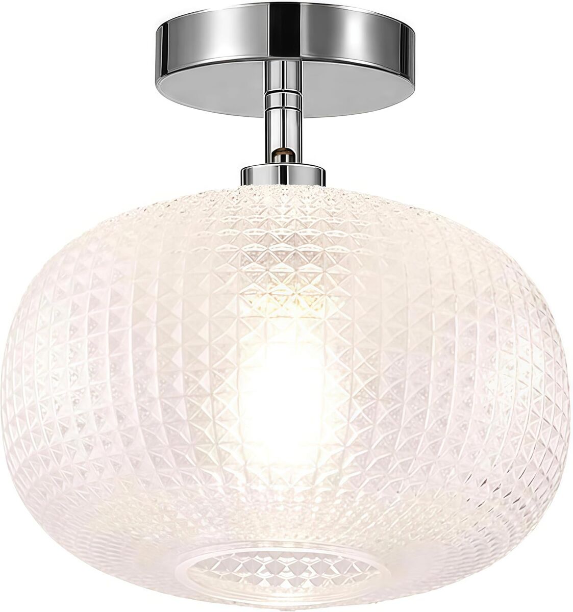 Semi Flush Mount Ceiling Light Fixture- Globe Glass Ceiling Fixture