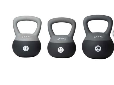 CENTR Soft Kettlebell Set - 10lb, 15lb, 20lb Weights - Full Body Workout, Cardio & Strength
