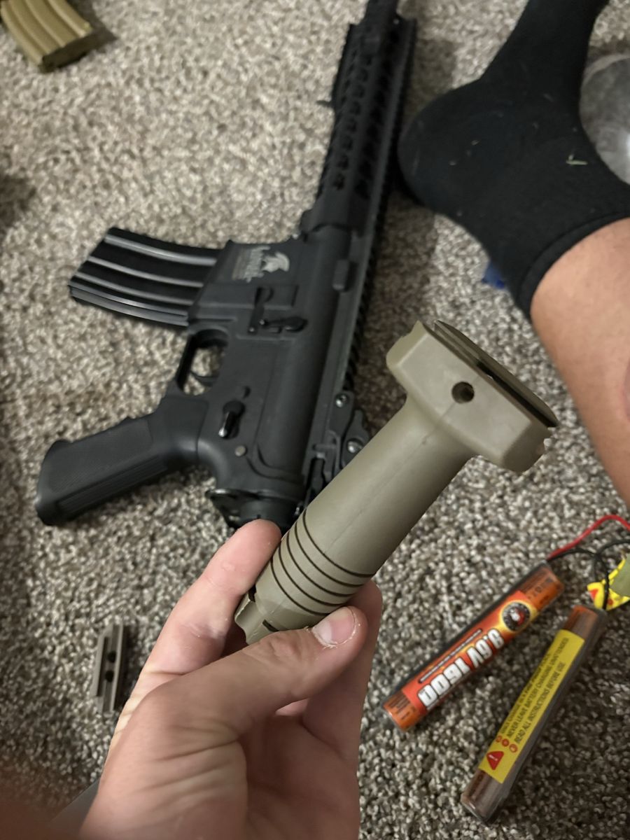 Lancer Tactical Airsoft Rifle Bundle with Vertical Foregrip & 9.6V NiMH Batteries