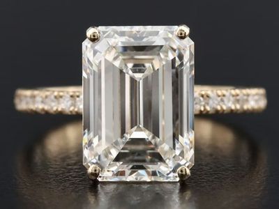 14K 5.27 CTW Emerald Cut Diamond Ring with IGI Report
