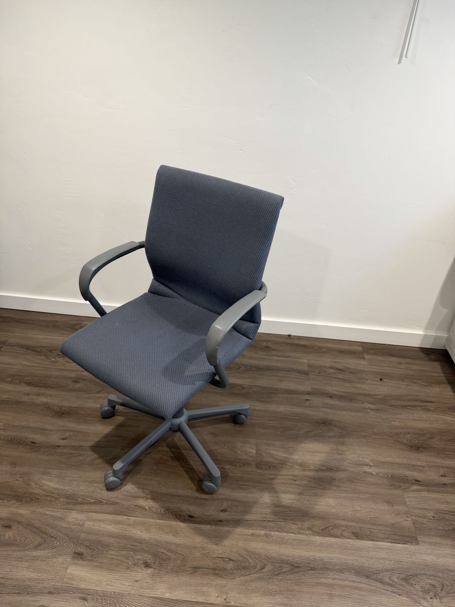 Blue Office Desk Chair with Rolling Casters and Arms
