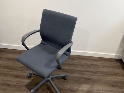 Blue Office Desk Chair with Rolling Casters and Arms
