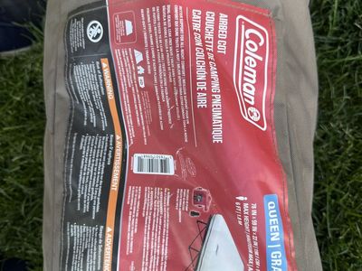 Coleman Queen Grand Lite Airbed Cot Camping Bed with Frame and Air Pump - 78"x59"x22"