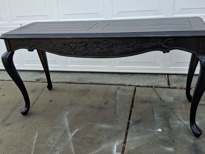 gorgeous real wood black entry way/sofa table/decorative