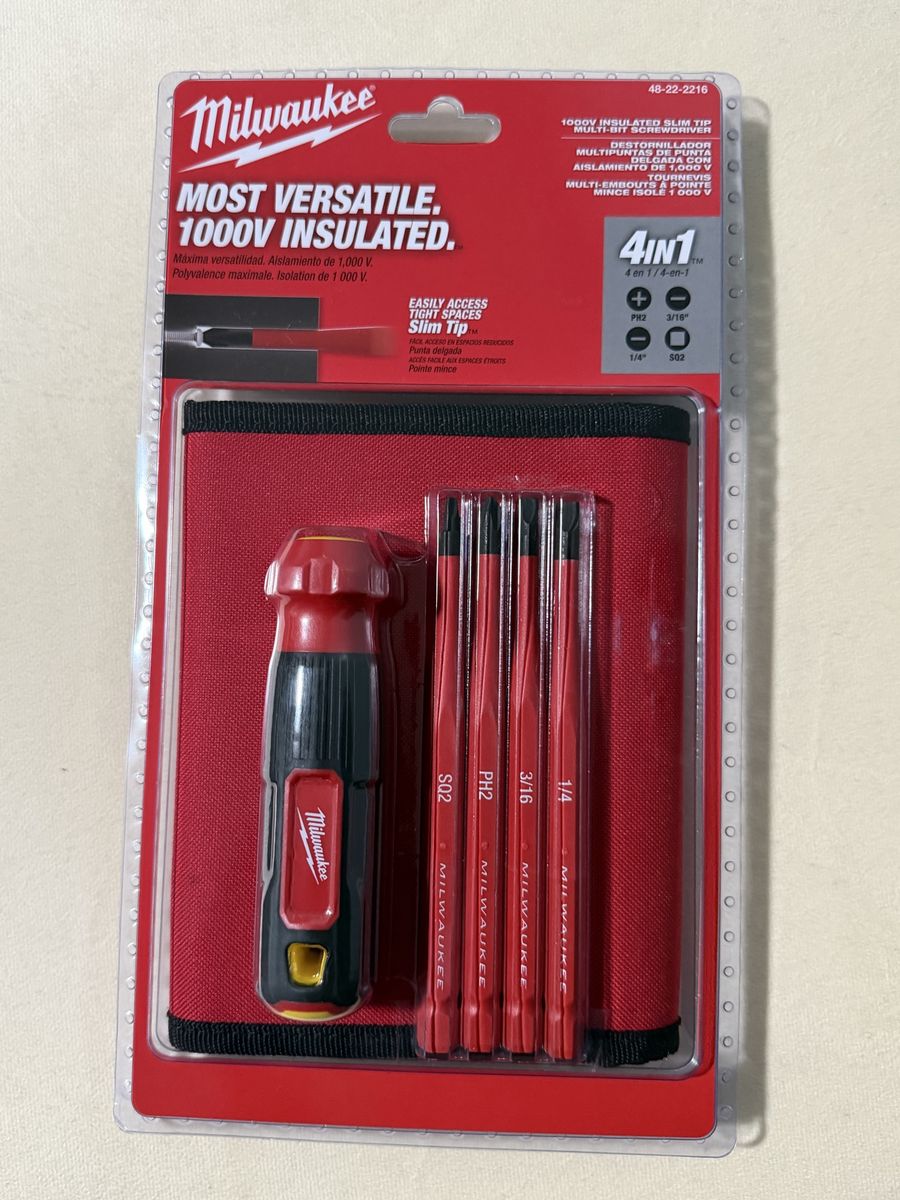 Milwaukee 48-22-2216 1000V Insulated Slim Tip Multi-Bit Screwdriver 4-in-1