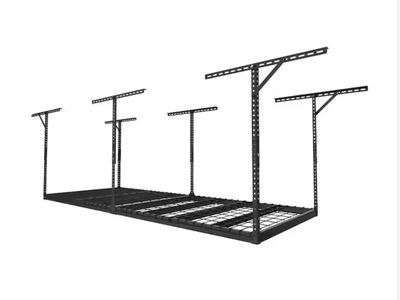 FLEXIMOUNTS Max Series 36 in. W x 24 - 40in. x 96 in. D Heavy Duty Ceiling Mounted Garage Rack