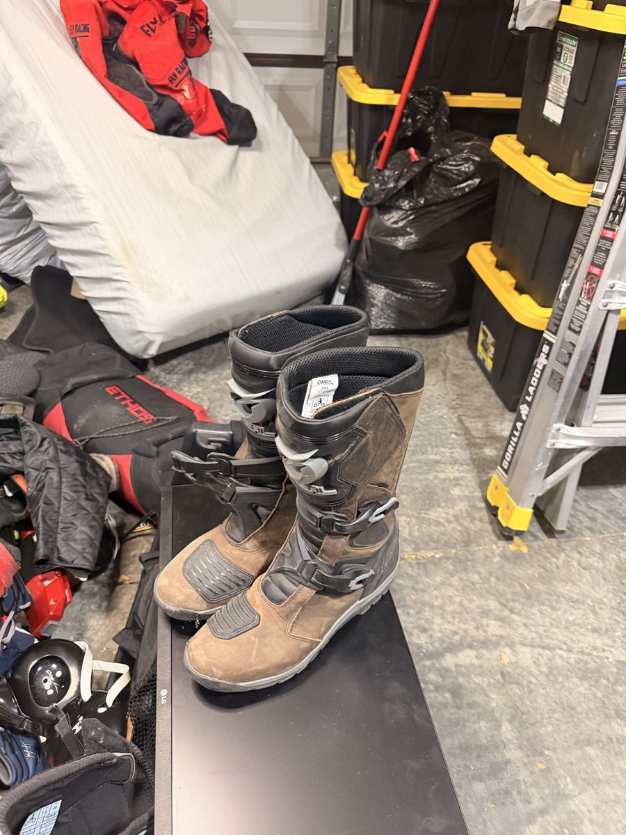 O’Neal Adventure Motorcycle Boots Size 11 Brown Dual Sport ADV Riding Boots