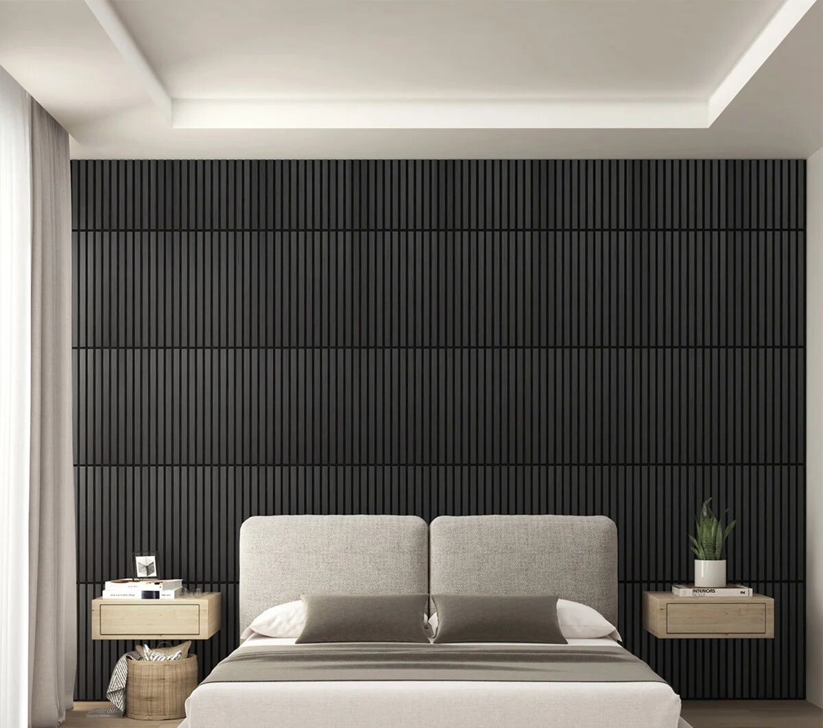 Artika Sonolock Sound-Absorbing Slatted 4CT Panel Kit, Black 1806395 #102795