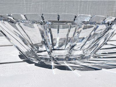 Authentic Orrefers Swedish Crystal Centerpiece Bowl