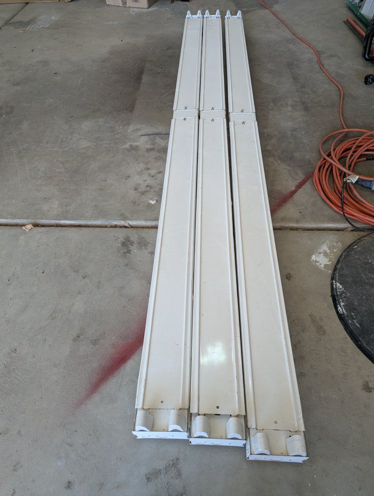 Used Fluorescent Light Fixtures - Industrial Shop Lighting (3 Units)