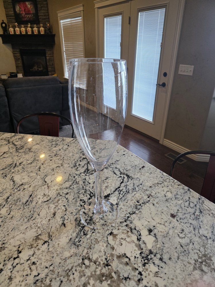Giant Clear glass Wine Glass - Oversized Home Decor